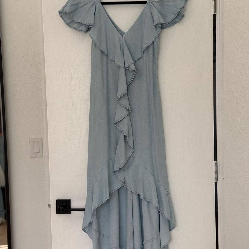 GUESS Light Blue Ruffle Dress - Picture 2 of 6